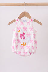 Pink Bow Goose Applique Bubble