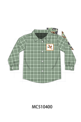 Duck embroidery button down plaid shirt