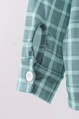 Duck embroidery button down plaid shirt