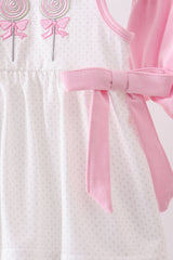 Pink lollipop embroidery bloomer set
