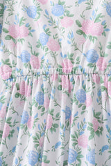 Blue floral print ruffle mom&me dress