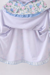 Blue floral blessed embroidery ruffle cover up