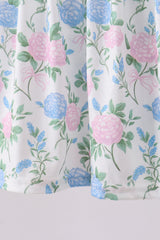 Blue floral BLESSED smocked ruffle shorts set