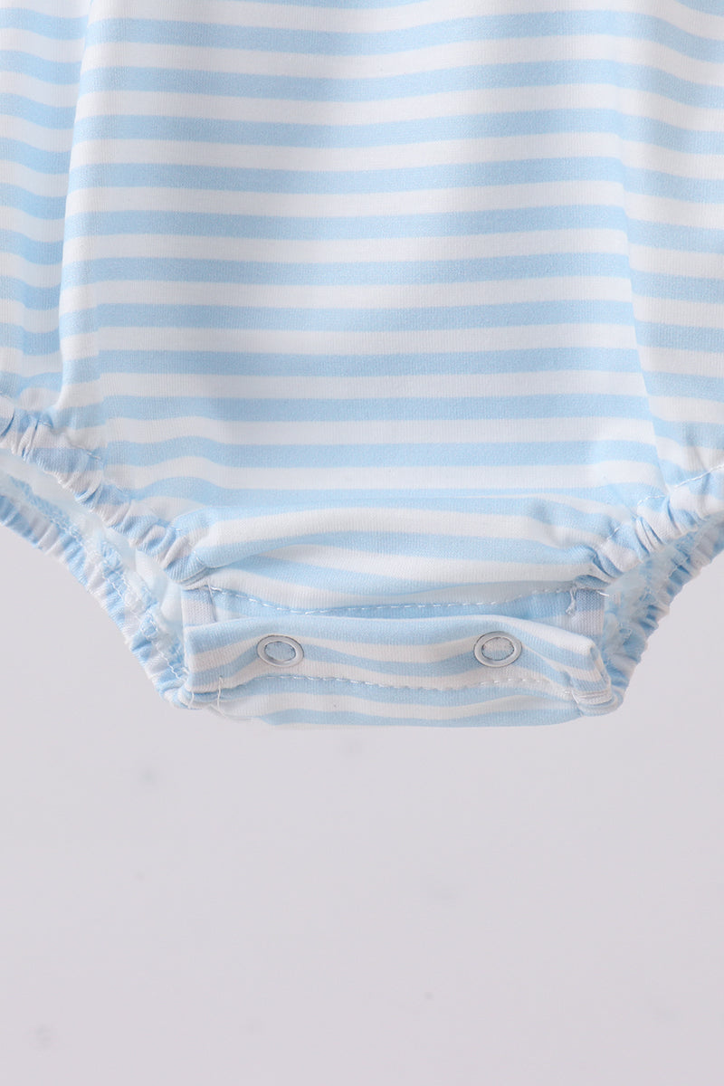 Blue this is my happy place embroidery stripe bubble