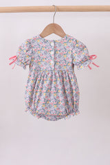 Summer garden smocked ruffle bubble