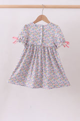 Summer garden smocked ruffle dress