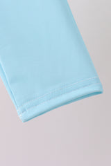 Colorblock long sleeve 2pc ruffle swimsuit