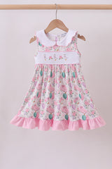 Pink duck sailboat smocked ruffle dress