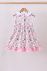 Pink duck sailboat smocked ruffle dress