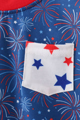 Navy fireworks romper