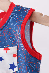 Navy fireworks romper