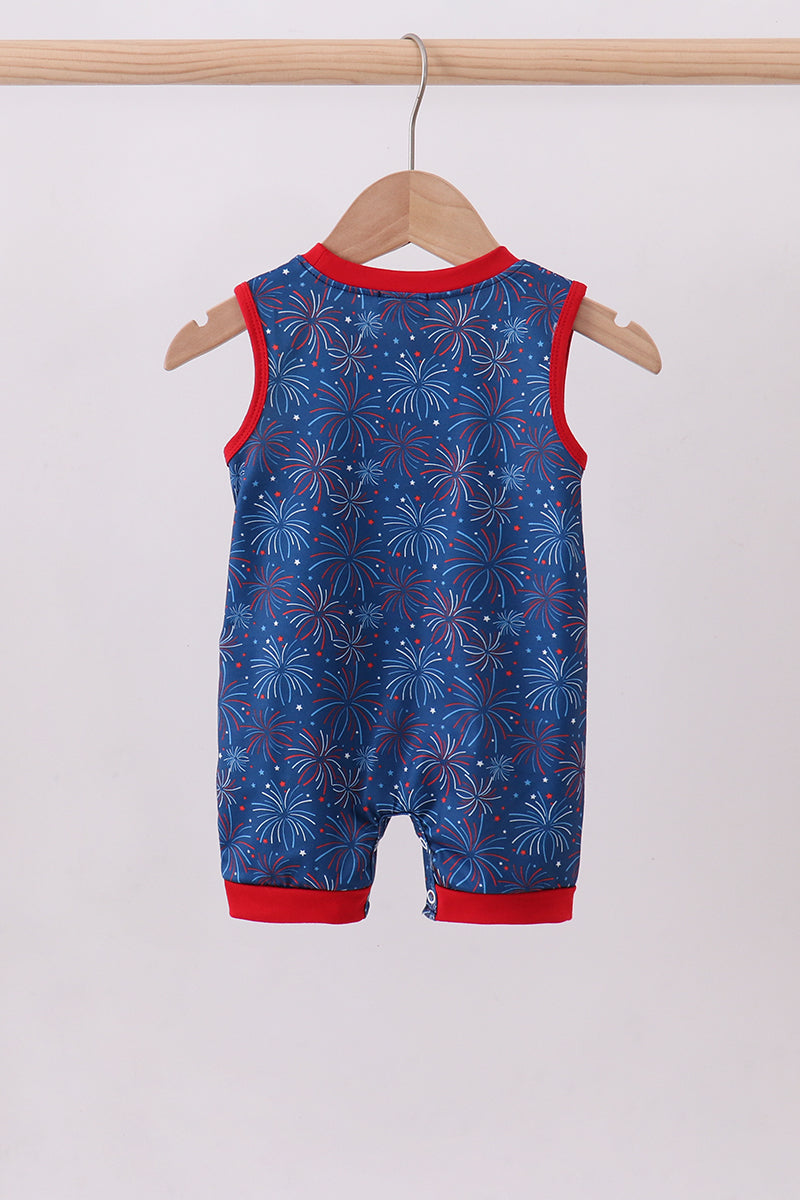 Navy fireworks romper
