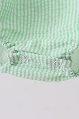 Pink flutter trim seersucker ruffle bubble