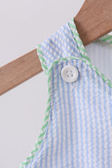 Blue&yellow stripe seersucker jonjon