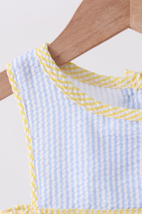 Blue stripe seersucker bubble