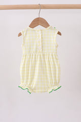 Yellow golf smocked ruffle gingham bubble