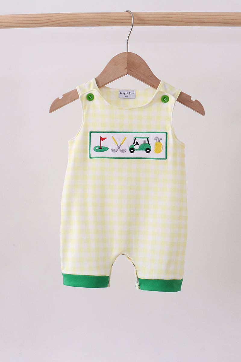 Yellow golf smocked gingham jonjon