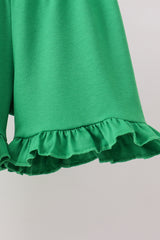 Yellow golf smocked gingham ruffle shorts set