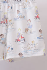 Blue all day adventure shorts set