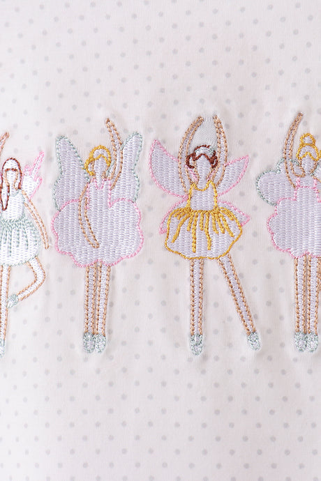 Dance angel embroidery ruffle bloomer set