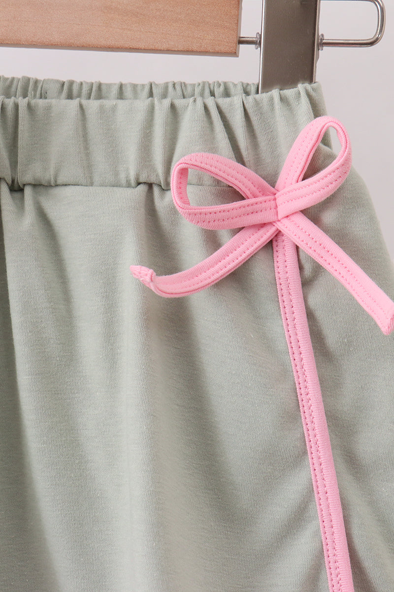 Dance angel embroidery ruffle skort set