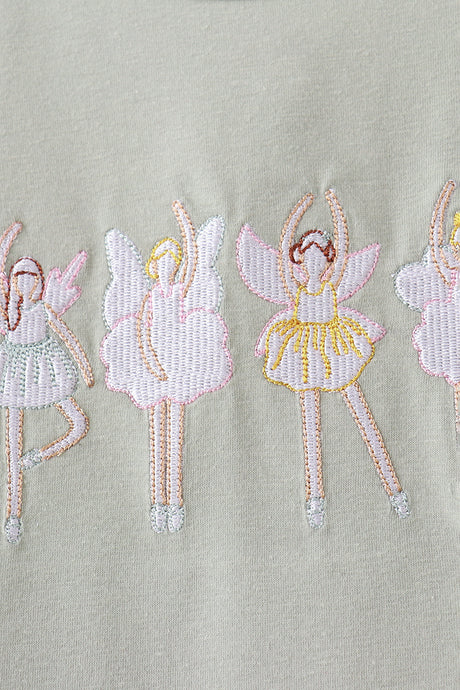 Dance angel embroidery ruffle dress