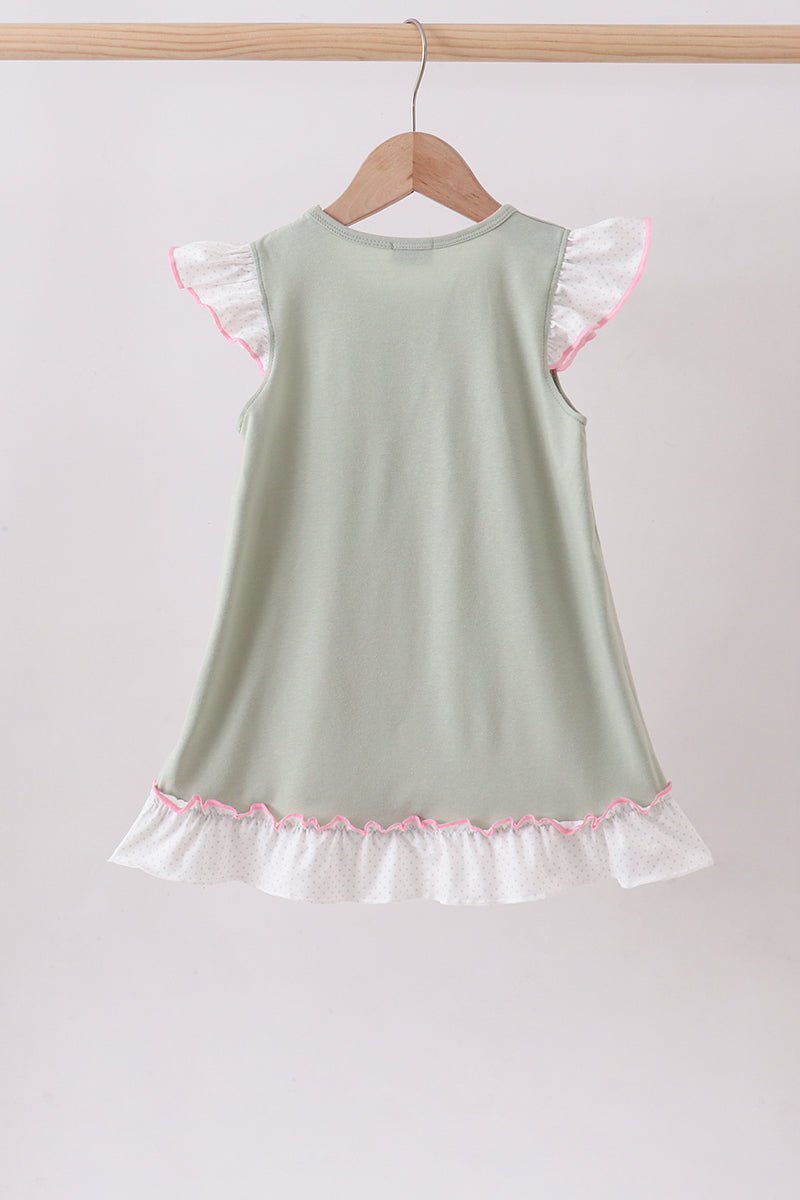 Dance angel embroidery ruffle dress