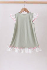 Dance angel embroidery ruffle dress