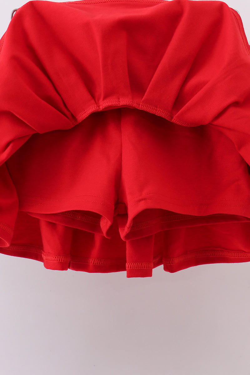 Blue fireworks embroidery skort set