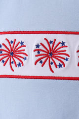 Blue fireworks embroidery top