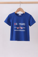 Blue 250 Years flag family top
