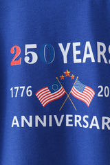 Blue 250 Years flag family top