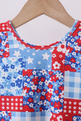 Red floral print bloomer set