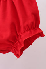 Red floral print bloomer set