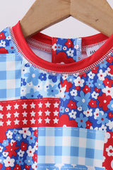 Floral print ruffle rashguard