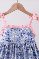 Blue floral bow dress