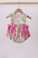 Pink floral ruffle bubble
