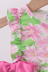 Pink floral ruffle bubble