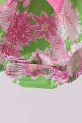Pink floral ruffle bubble