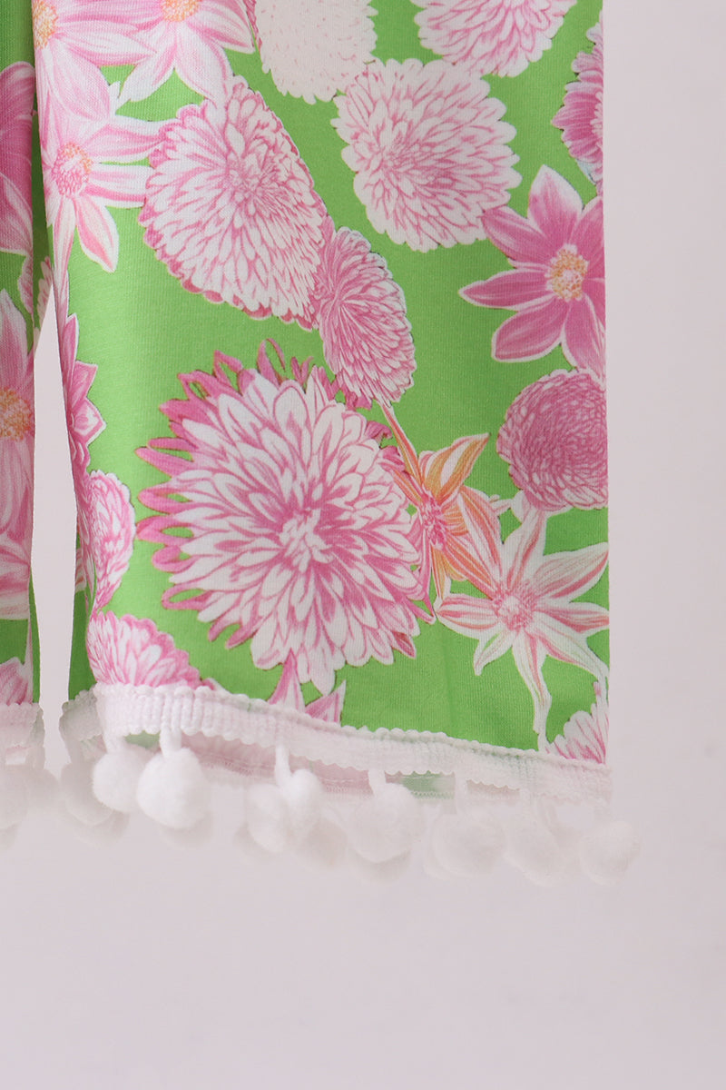 Pink floral ruffle jumpsuit