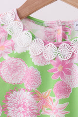 Pink floral lace shift dress