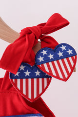 Red heart smocked bloomer set