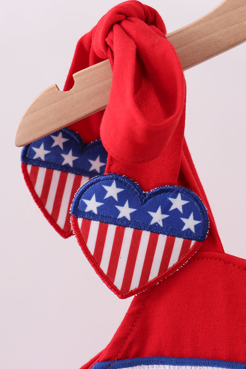 Red heart smocked dress