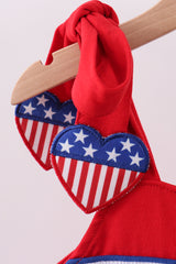 Red heart smocked dress