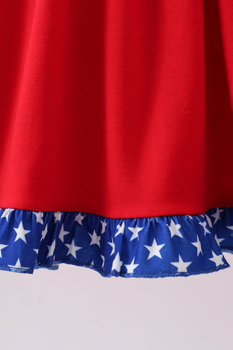 Red heart smocked dress