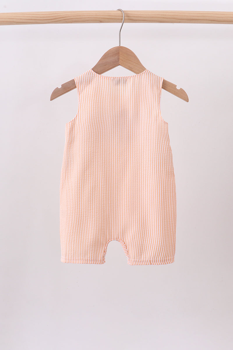 Orange stripe seersucker animal smocked jonjon