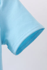 Blue animal embroidery top