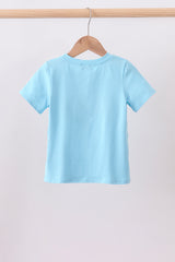 Blue animal embroidery top