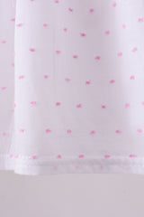 Purple butterfly embroidery swiss dot ruffle shorts set