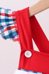 Red sailboat embroidery dress